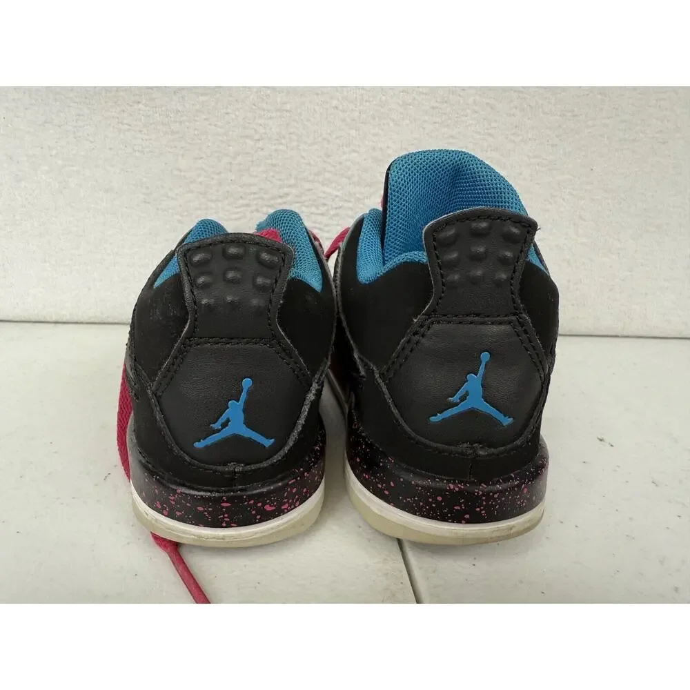 Nike Air‎ Jordan 4 Retro Dynamic Blue Black Pink Toddler Shoes 308500-019 Sz 10C
